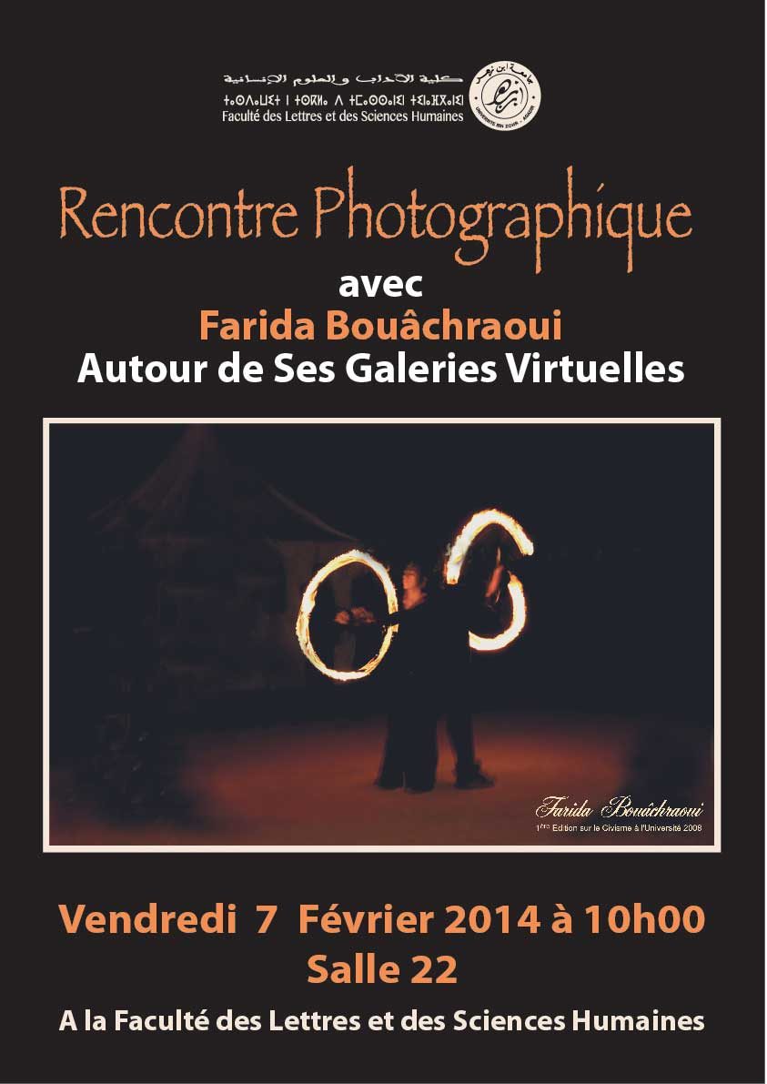 Exposition photos et rencontre photographique avec Farida Bouâchraoui